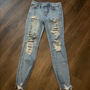 American Eagle Outfitters Distressed Super Stretch X High Rise Jegging